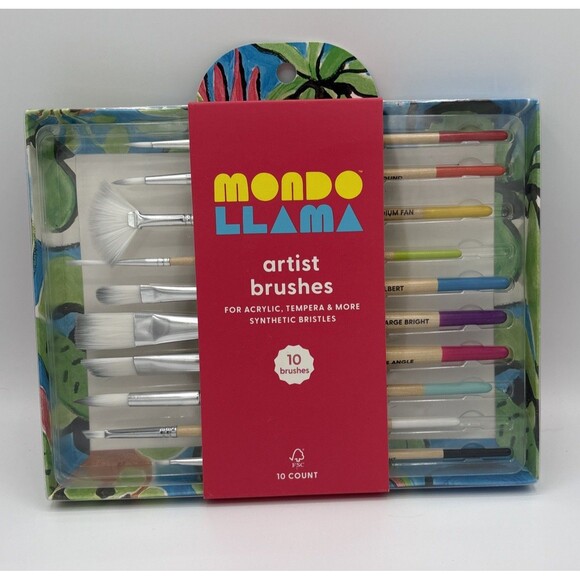 10pc Artist Paintbrush Set - Mondo Llama™ - Picture 2 of 5